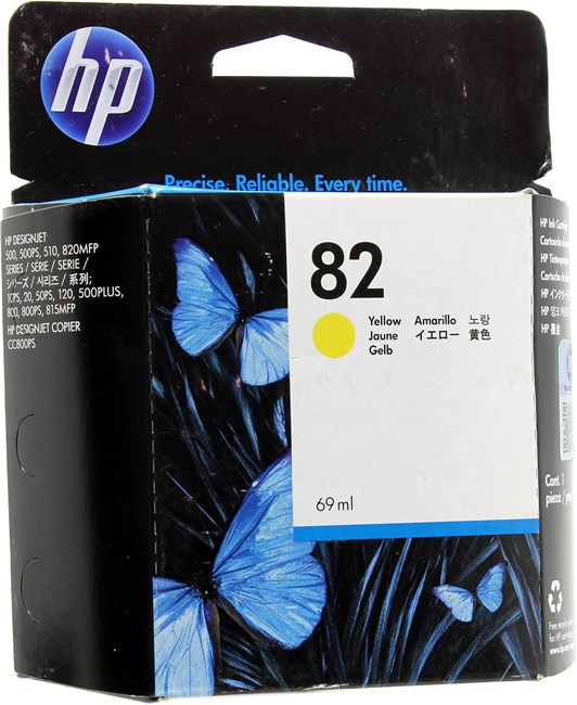 

Картридж струйный HP 82 (C4913A), желтый, оригинальный, объем 69мл, для HP Designjet 820 MFP / 500 Plus / 500ps Plus / 510 / 510ps / 800 / 800ps /500 / 8415 MFP / cc800ps, 82