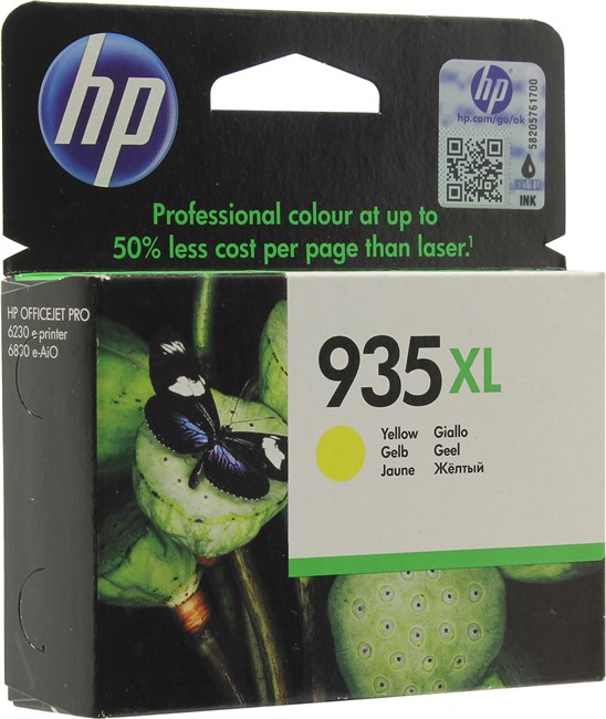 

Картридж струйный HP 935XL (C2P26AE), желтый, оригинальный, ресурс 825 страниц для HP HP Officejet Pro 6830 / 6230, 935XL
