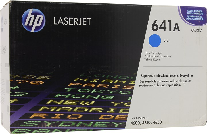 

Картридж лазерный HP 641A/C9721A, голубой, 8000 страниц, оригинальный для Color LaserJet 4600dtn / 4600 / 4600hdn / 4600n / 4650dtn / 4650 / 4650dn 4650hdn / 4650dtn / 4650n / 4650dn, 641A