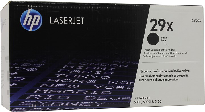 Картридж лазерный HP 29X/C4129X, черный, 1шт., 10000 страниц, оригинальный, для HP LaserJet 5100 / 5100dtn / 5100tn