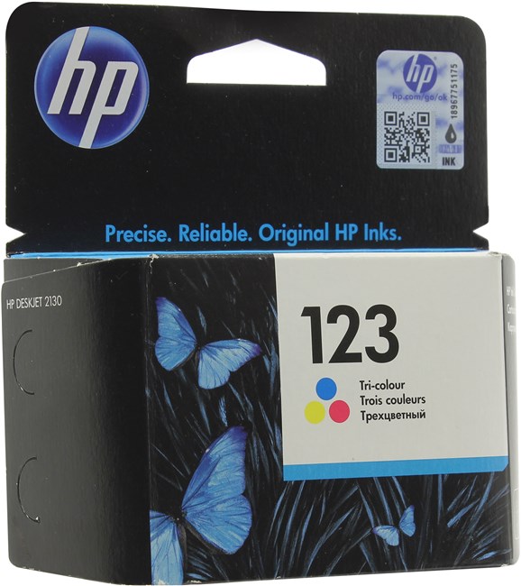 Картридж HP 123 (F6V16AE), голубой/пурпурный/желтый
