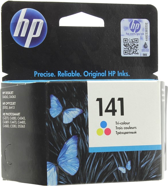 

Картридж струйный HP 141 (CB337HE), голубой/пурпурный/желтый, оригинальный, ресурс 170 страниц для HP HP Photosmart C4343, 141