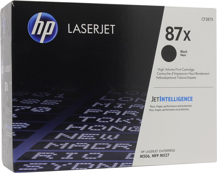 

Картридж лазерный HP 87X/CF287X, черный, 18000 страниц, оригинальный для HP LaserJet Enterprise M506dn/M506x/M527dn/M527f/M527c, LaserJet Pro M501n, 87X