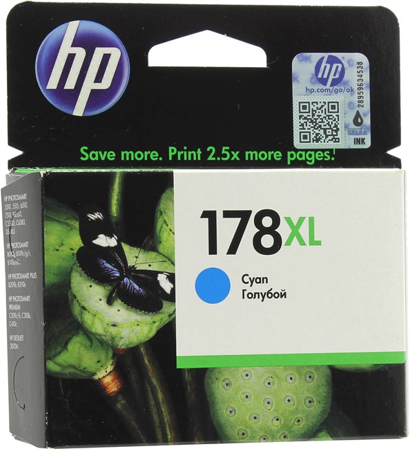 

Картридж струйный HP 178XL (CB323HE), голубой, оригинальный, ресурс 750 страниц, для HP Deskjet 3070A, HP Photosmart 5510 / 5515 / 6510 / 7510 / C5383 / C6383 / D5463, B8553, 178XL
