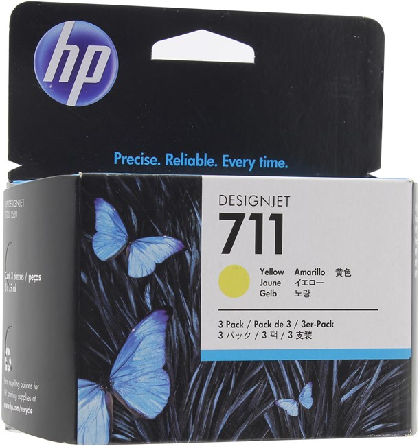 Комплект картриджей HP 711 (CZ136A), желтый, 29 мл