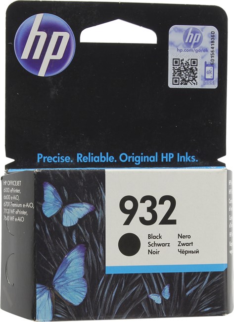 

Картридж струйный HP 932 (CN057AE), черный, оригинальный, ресурс 400 страниц для HP HP Officejet 6100 / 6700 / 7510 / 7612 / 7110, 932
