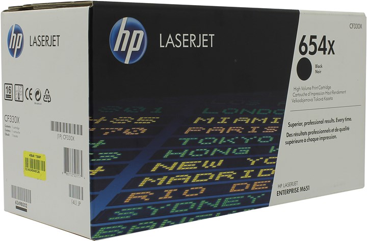 

Картридж лазерный HP 654X/CF330X, черный, 20500 страниц, оригинальный для Color LaserJet Enterprise M651, 654X