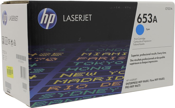 Картридж лазерный HP 653A/CF321A, голубой