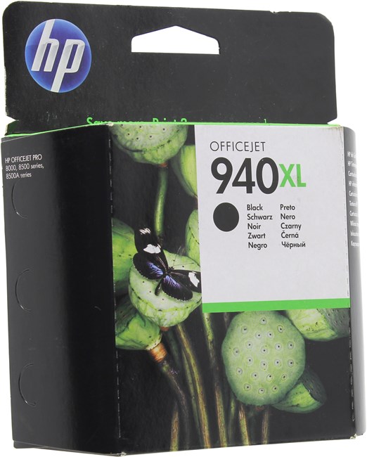 

Картридж струйный HP 940XL (C4906AE), черный, оригинальный, объем 49мл, ресурс 2200 страниц, для HP Officejet Pro 8000 / 8500, 940XL