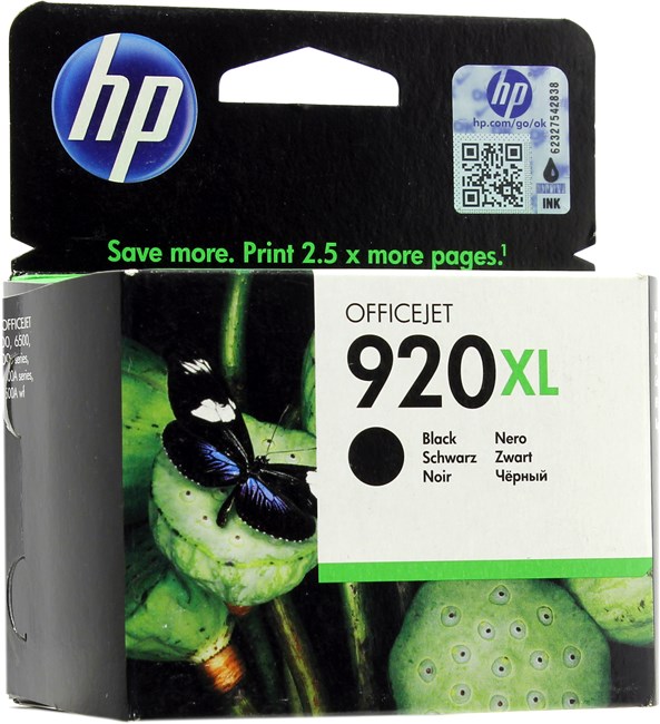 

Картридж струйный HP 920XL (CD975AE), черный, оригинальный, ресурс 1200 страниц для HP HP Officejet 6500 / 6000 / 7000 / 7500, 920XL