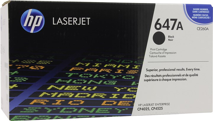 

Картридж лазерный HP 647A/CE260A, черный, 8500 страниц, оригинальный для Color LaserJet Enterprise CM4540 / CM4540f / CM4540fskm / CM4525dn / CP4025n / CP4025dn / CP4525n / CP4525xh, 647A