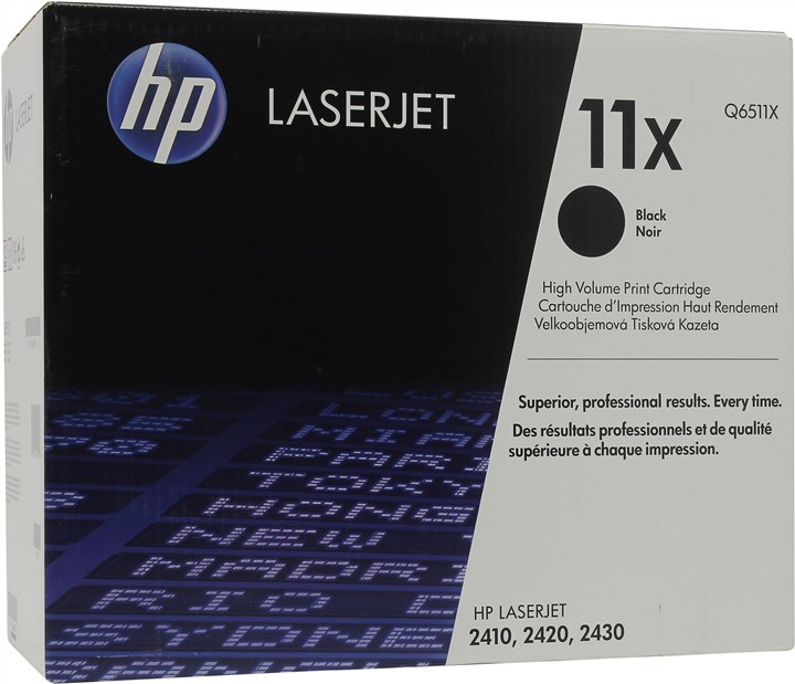 

Картридж лазерный HP 11X/Q6511X, черный, 12000 страниц, оригинальный для LaserJet 2420dn / 2420 / 2420d / 2420n / 2430dtn / 2430t / 2430tn, 11X