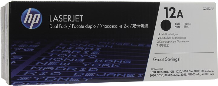 Картридж лазерный HP 12A/Q2612AD/Q2612AF, черный