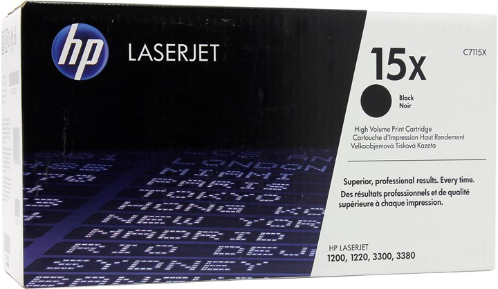 

Картридж лазерный HP 15X/C7115X, черный, 3500 страниц, оригинальный для HP LaserJet 1220 / 3330mfp / 1200 / 1200n, 15X