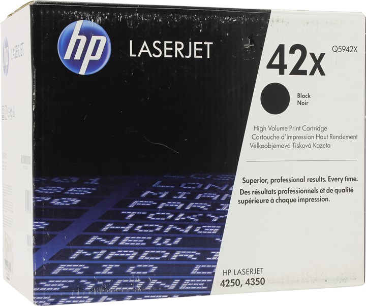 

Картридж лазерный HP 42X/Q5942X, черный, 20000 страниц, оригинальный для LaserJet 4250dtnsl / 4250 / 4250dtn / 4250n / 4250tn / 4350 / 4350dtn / 4350dtnsl / 4350n / 4350tn, 42X