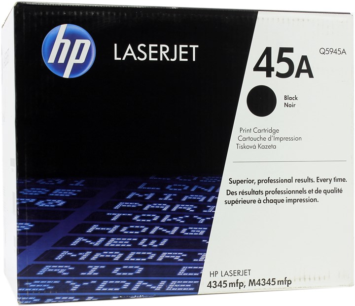 

Картридж лазерный HP 45A/Q5945A, черный, 18000 страниц, оригинальный для LaserJet M4345xs / M4345 / M4345x / M4345xm, 45A