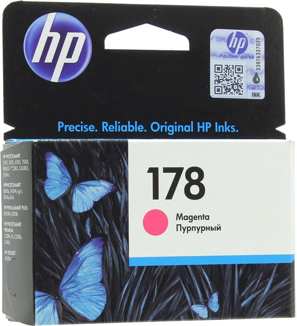 

Картридж струйный HP 178 (CB319HE), пурпурный, оригинальный, ресурс 300 страниц, для HP Deskjet 3070A, HP Photosmart 5510 / 5515 / 6510 / 7510 / C5383 / C6383 / D5463, B8553, 178