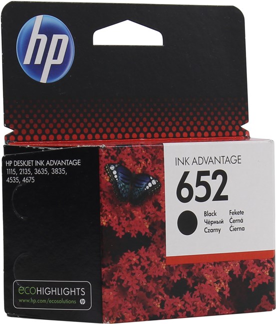 Картридж HP 652 (F6V25AE), черный