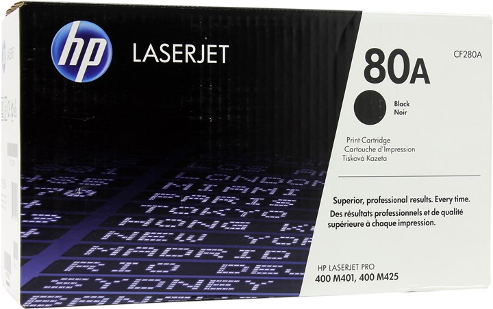 

Картридж лазерный HP 80A/CF280A, черный, 2700 страниц, оригинальный для HP LaserJet Pro 400 M401/M425 с чипом, 80A