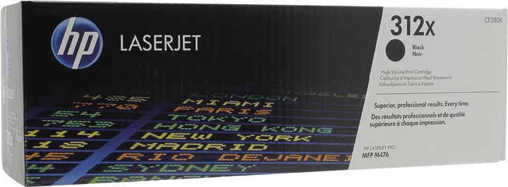 

Картридж лазерный HP 312X/CF380X, черный, 4400 страниц, оригинальный для Color LaserJet Pro MFP M476 series, 312X