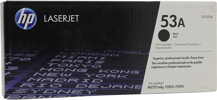 

Картридж лазерный HP 53A/Q7553A, черный, 3000 страниц, оригинальный для HP LaserJet P2014/P2015, M2727mfp, 53A