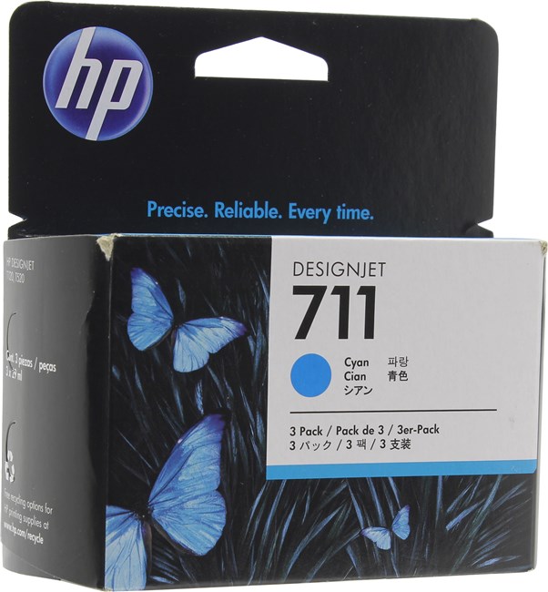 Комплект картриджей HP 711 (CZ134A), голубой, 29 мл