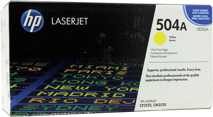 Картридж лазерный HP 504A/CE252A, желтый
