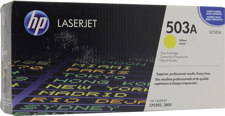 Картридж лазерный HP 503A/Q7582A, желтый, 1шт., 6000 страниц, оригинальный, для HP Color LaserJet 3800 / CP3505