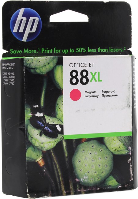 

Картридж струйный HP 88XL (C9392AE), пурпурный, оригинальный, объем 19 мл, ресурс 1980 страниц для HP HP Officejet Pro L7480 / L7590 / L7680 / L7780 / K5400 / K550 / L7480 / K8600, 88XL