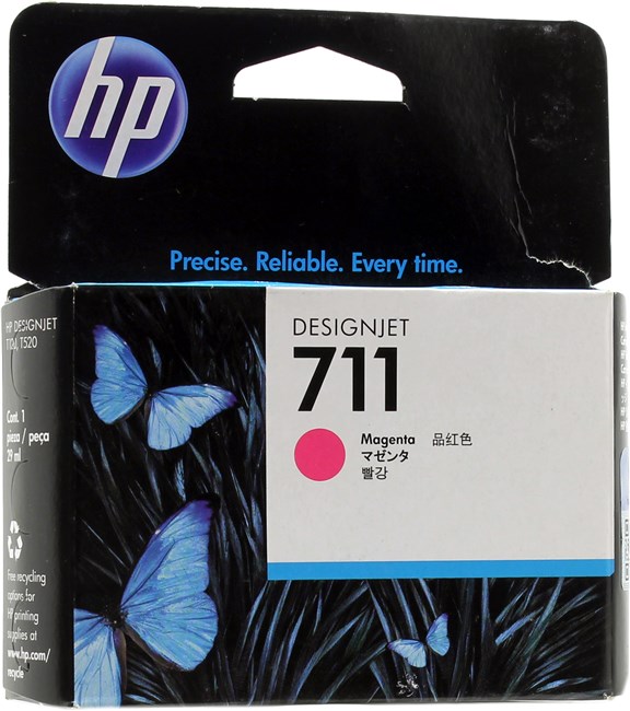

Картридж струйный HP 711 (CZ131A), пурпурный, оригинальный, объем 29 мл для HP Designjet T120/T520, 711