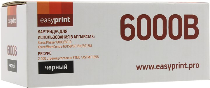 

Картридж лазерный EasyPrint LX-6000B (106R01634), черный, 2000 страниц, совместимый для Xerox Phaser 6000/6010N, WC 6015