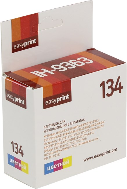 

Картридж струйный EasyPrint IH-9363 (№134/C9363HE), цветной, совместимый, для HP