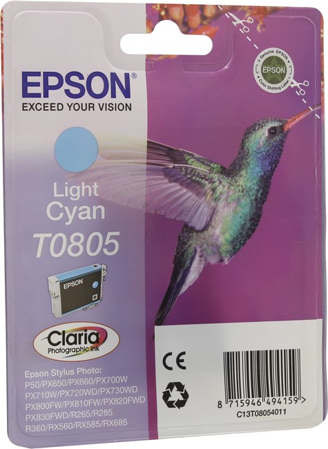 Картридж Epson T0805 (C13T08054011), светло-голубой