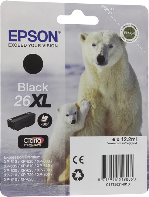 

Картридж струйный Epson T2621 (C13T26214010/C13T26214012), черный, оригинальный, ресурс 500 страниц для Epson Epson Expression Premium XP-600 / XP-605 / XP-700 / XP-710 / XP-800 / XP-820, T2621