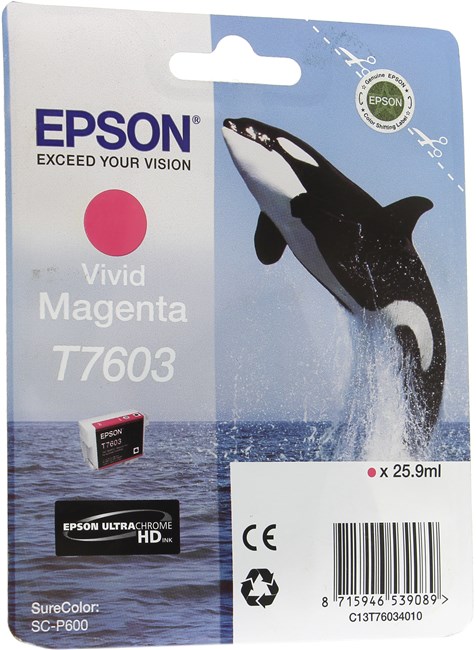 Картридж Epson T7603 (C13T76034010/C13T76034N10), пурпурный, 25.9 мл