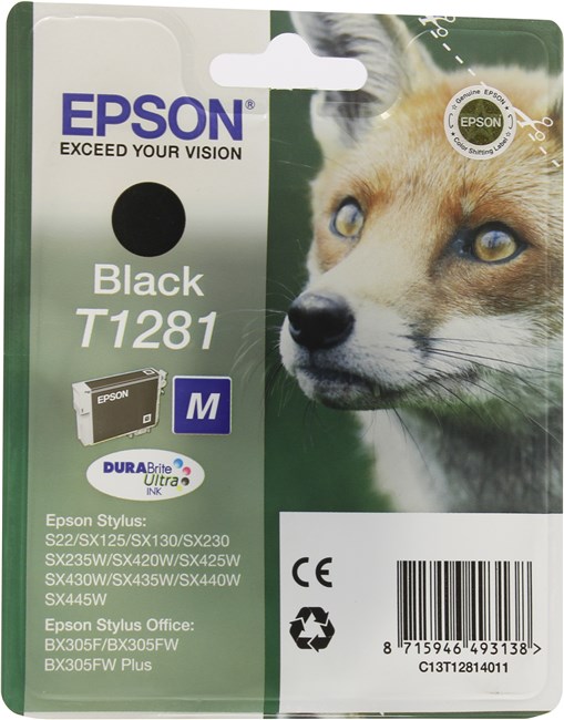 Картридж Epson T1281 (C13T12814012), черный