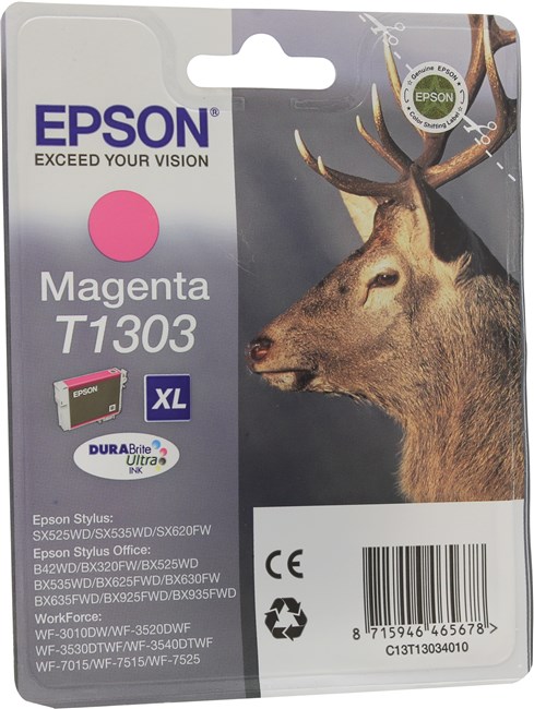 Картридж Epson T1303 (C13T13034010/C13T13034012), пурпурный