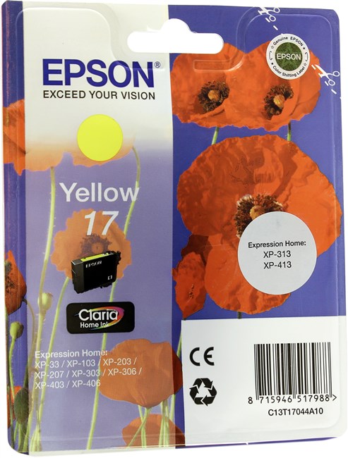 Картридж Epson T1704 (C13T17044A10), желтый