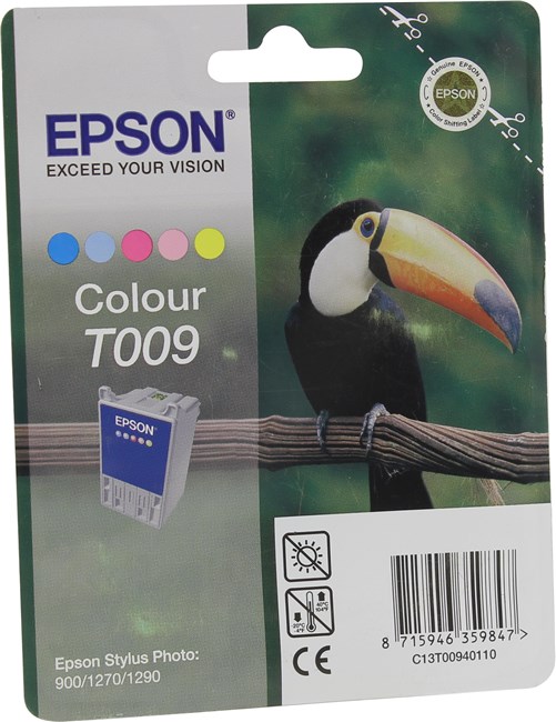 

Картридж струйный Epson T009 (C13T00940110), голубой/пурпурный/желтый/светло-голубой-светло-пурпурный, оригинальный, ресурс 330 страниц, для Epson Stylus Photo 900 / 1270 / 1290, T009