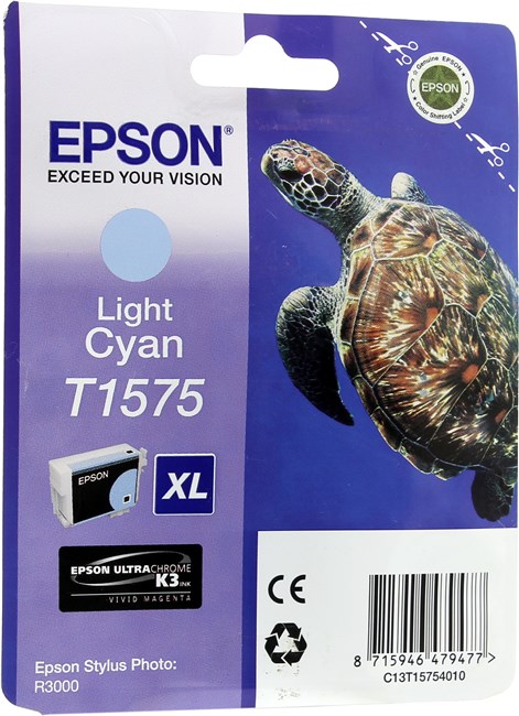 Картридж Epson T1575 (C13T15754010), светло-голубой