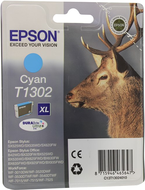 Картридж Epson T1302 (C13T13024012), голубой