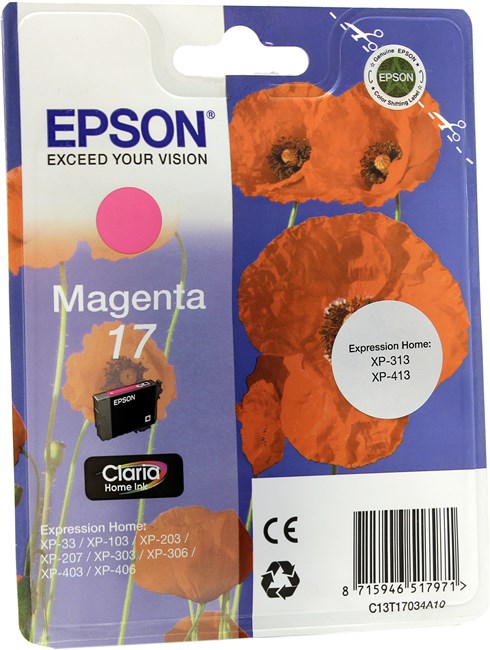 Картридж Epson T1703 (C13T17034A10), пурпурный