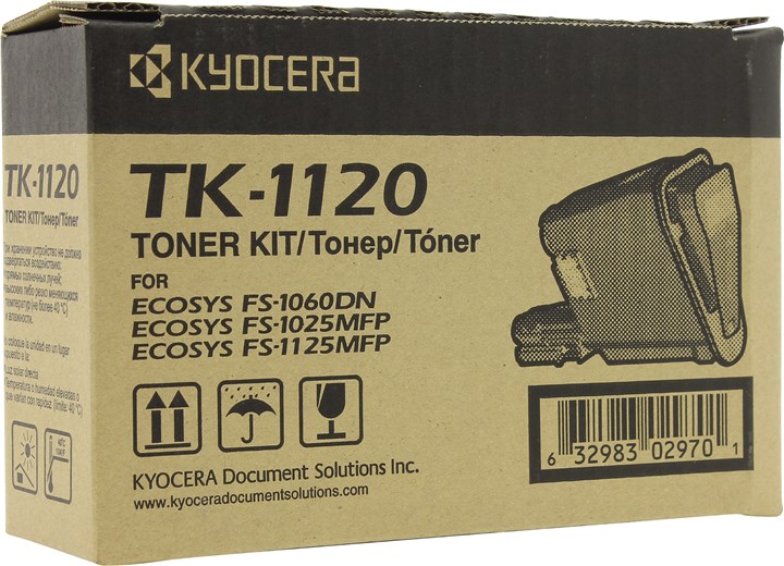 Картридж лазерный Kyocera TK-1120/1T02M70NXV / 1T02M70NX0 / 1T02M70NX1, черный, 3000 страниц, оригинальный, для Kyocera FS-1060DN, FS-1025MFP, FS-1125MFP 1T02M70NXV / 1T02M70NX0 / 1T02M70NX1 - фото 1