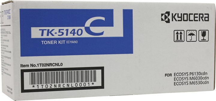 

Картридж лазерный Kyocera TK-5140C/1T02NRCNL0, голубой, 5000 страниц, оригинальный для Kyocera ECOSYS P6130cdn, ECOSYS M6030cdn, ECOSYS M6530cdn, TK-5140C