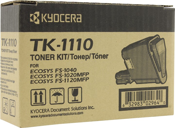 

Картридж лазерный Kyocera TK-1110/1T02M50NXV / 1T02M50NX0, черный, 2500 страниц, оригинальный для Kyocera FS-1040/1020MFP/1120MFP, TK-1110