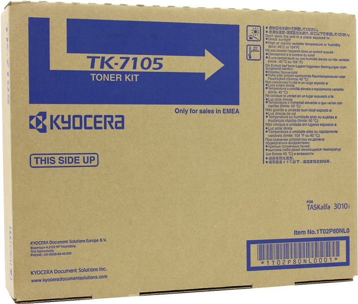 

Картридж лазерный Kyocera TK-7105/1T02P80NL0, черный, 20000 страниц, оригинальный для Kyocera TASKalfa 3010i, TK-7105