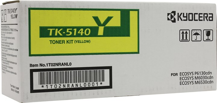 

Картридж лазерный Kyocera TK-5140Y/1T02NRANL0, желтый, 5000 страниц, оригинальный для Kyocera ECOSYS P6130cdn, ECOSYS M6030cdn, ECOSYS M6530cdn, TK-5140Y