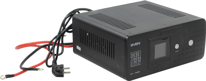 

ИБП SVEN RT-1000, 1000 В·А, 600 Вт, EURO, розеток - 2, черный (без аккумуляторов), RT-1000