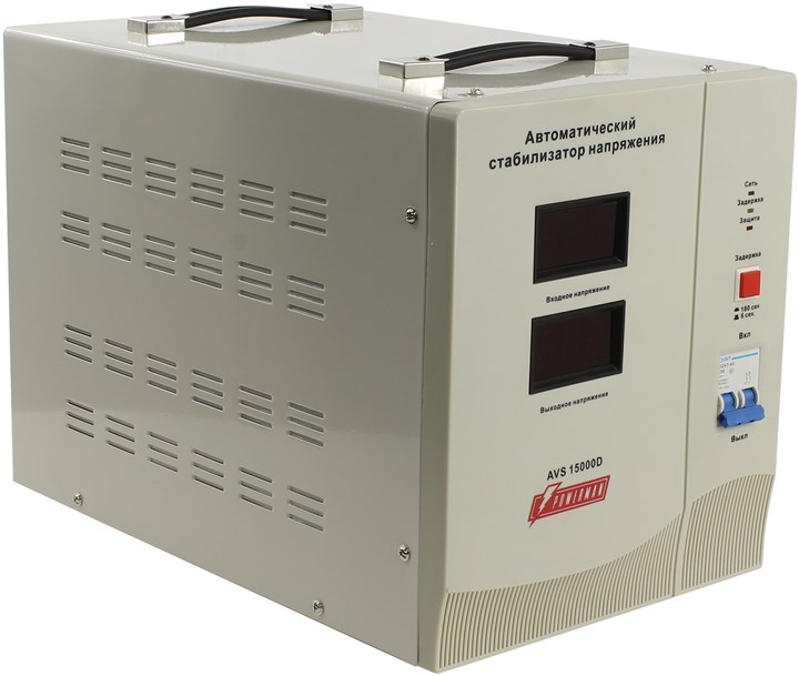 

Стабилизатор напряжения Powerman AVS 15000D, 15000 VA, 15 кВт, клеммная колодка, белый, AVS 15000D