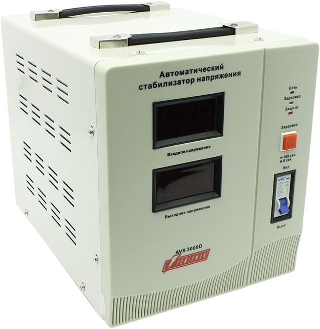 

Стабилизатор напряжения Powerman AVS 3000D, 3000 VA, 3 кВт, клеммная колодка, белый, AVS 3000D